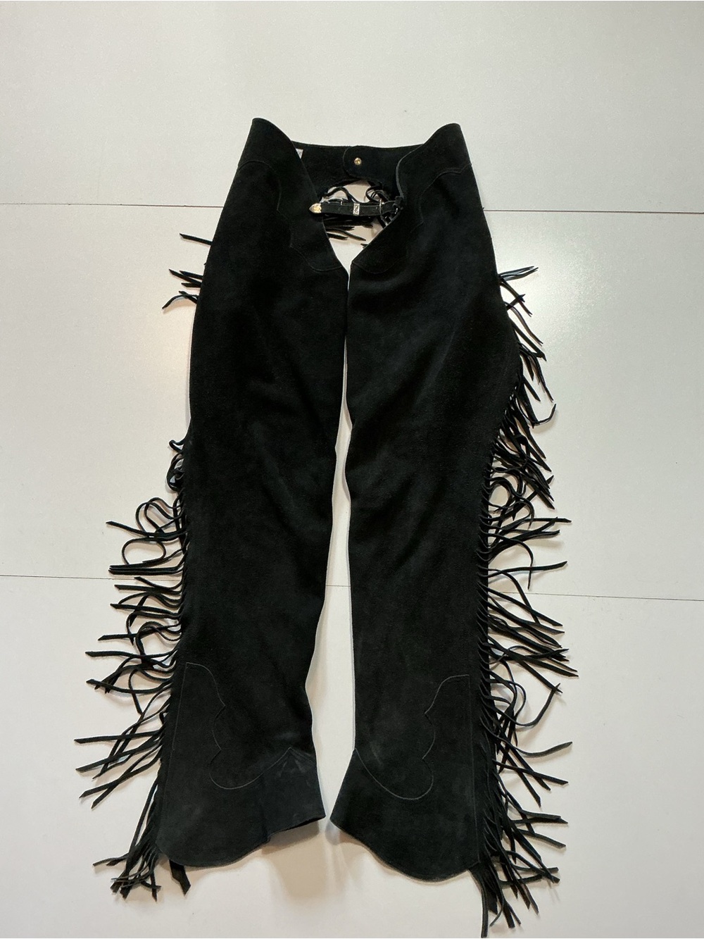 Hobby Horse Clothing Co. Inc Black Fringed Western Suede Leather Riding Chaps